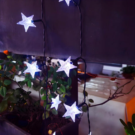 Stylish Star Black Outdoor Christmas String Lights Image - 1