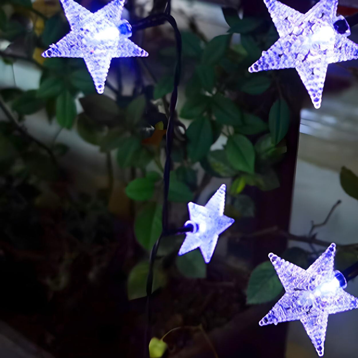 Stylish Star Black Outdoor Christmas String Lights Image - 15