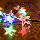 Stylish Star Black Outdoor Christmas String Lights Image - 3