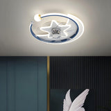 Stylish Star Ring Flush Mount Ceiling Fan with Light Image - 12