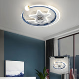 Stylish Star Ring Flush Mount Ceiling Fan with Light Image - 16