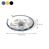 Stylish Star Ring Flush Mount Ceiling Fan with Light #size