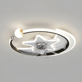 Stylish Star Ring Flush Mount Ceiling Fan with Light Image - 2