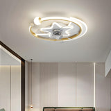 Stylish Star Ring Flush Mount Ceiling Fan with Light Image - 5