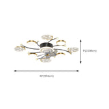 Stylish Starburst Ring Decor Ceiling Fan with Light Image - 16