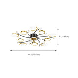 Stylish Starburst Ring Decor Ceiling Fan with Light Image - 17