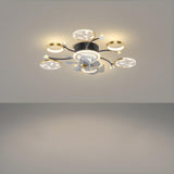 Stylish Starburst Ring Decor Ceiling Fan with Light Image - 2