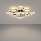 Stylish Starburst Ring Decor Ceiling Fan with Light Image - 4