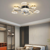 Stylish Starburst Ring Decor Ceiling Fan with Light Image - 5