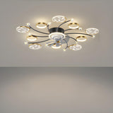 Stylish Starburst Ring Decor Ceiling Fan with Light Image - 6