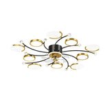 Stylish Starburst Ring Decor Ceiling Fan with Light Image - 8