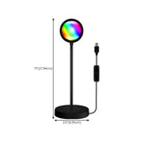 Stylish Sunset Projection LED Black Round Floor Lamp #size