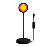 Stylish Sunset Projection LED Black Round Floor Lamp Image - 5