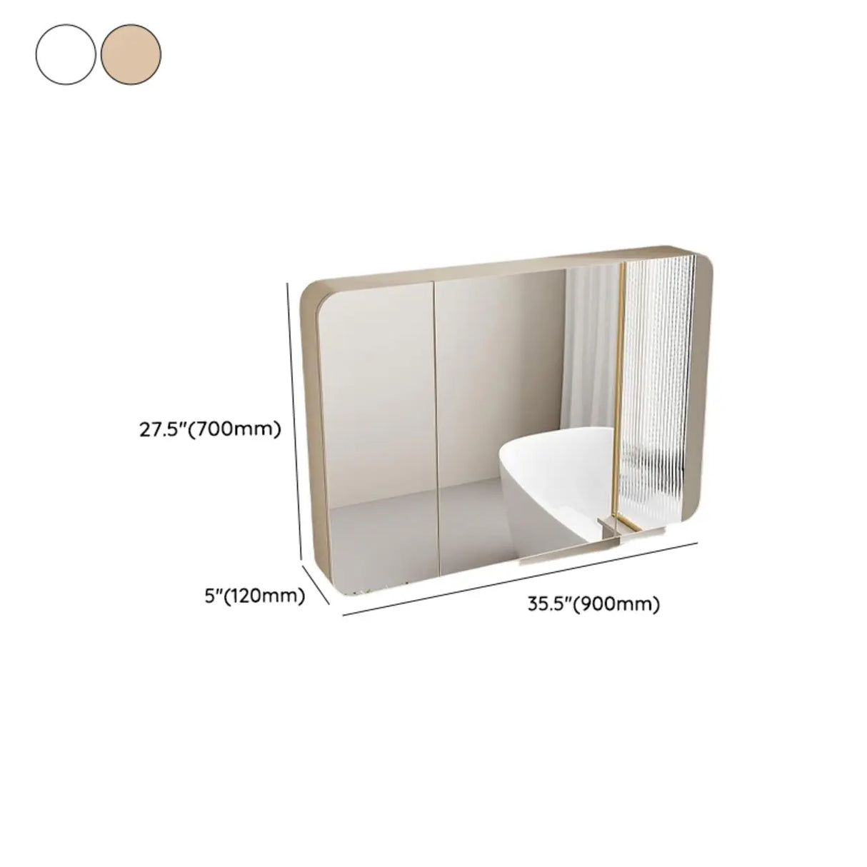 Stylish Swinging Doors Frameless Small Medicine Cabinet Image - 32