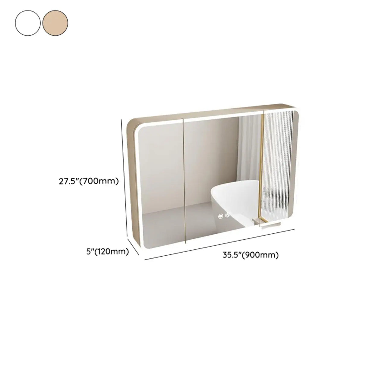 Stylish Swinging Doors Frameless Small Medicine Cabinet Image - 33