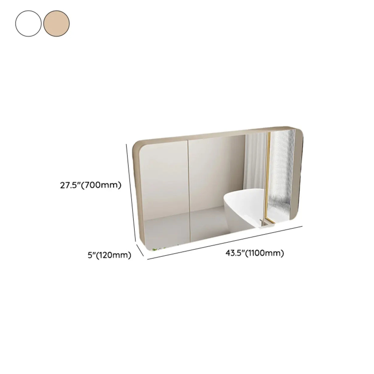 Stylish Swinging Doors Frameless Small Medicine Cabinet Image - 36