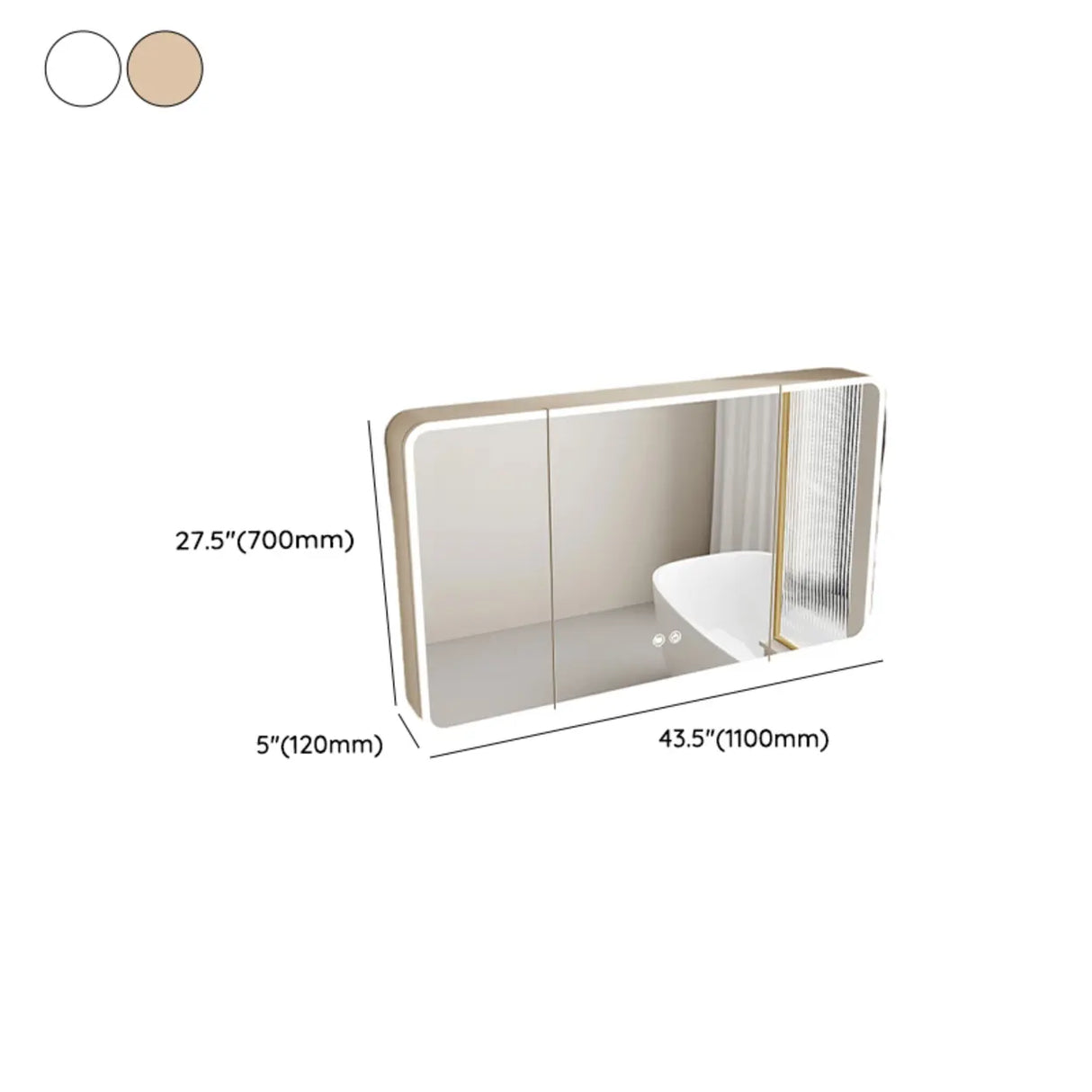 Stylish Swinging Doors Frameless Small Medicine Cabinet Image - 37