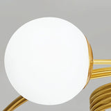 Stylish Swirl Gold Globe Semi-Flush Mount Ceiling Light Image - 5