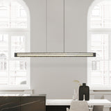 Stylish Textured Rectangular LED Island Pendant Light Image - 3