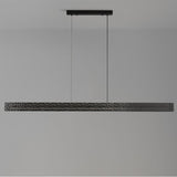 Stylish Textured Rectangular LED Island Pendant Light Image - 7