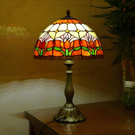 Stylish Tiffany Stained Glass Bedside Decor Table Lamp Image - 2