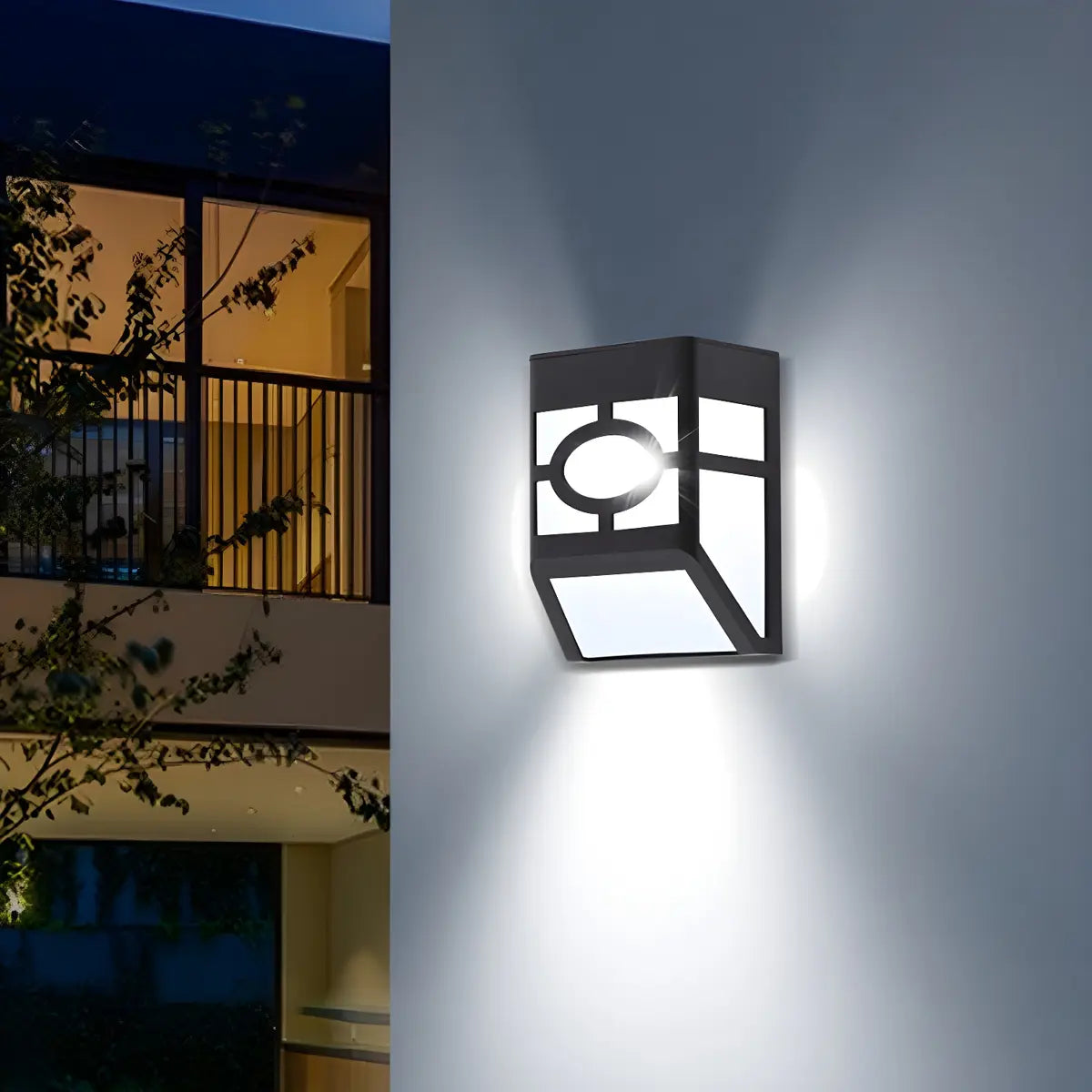 Stylish Trapezoid Black LED Outdoor Ambience Wall Light Image - 3