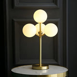 Stylish Tree Shape 4 Cream Glass Globes Table Lamp Image - 3