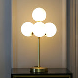 Stylish Tree Shape 4 Cream Glass Globes Table Lamp Image - 5