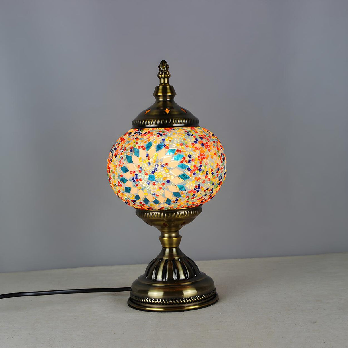 Stylish Turkish Mosaic Stained Glass Stand Table Lamp Image - 2