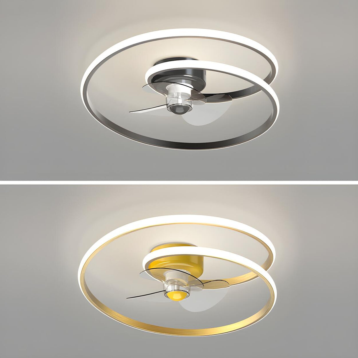 Stylish Twisted Infinity Metal Ceiling Fan With Light Image - 10