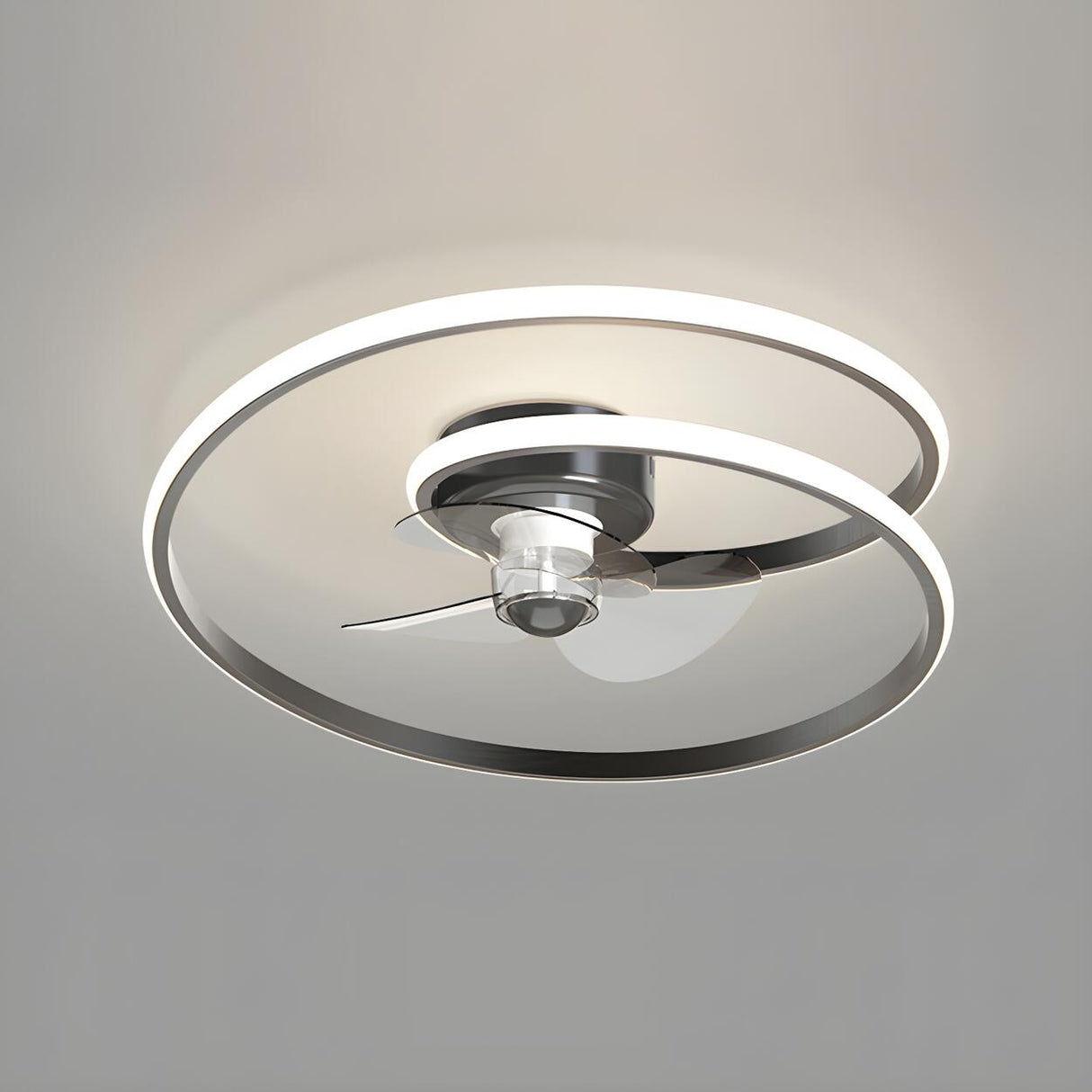 Stylish Twisted Infinity Metal Ceiling Fan With Light Image - 2