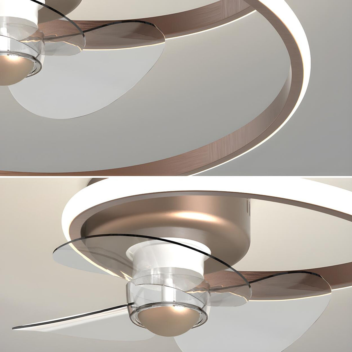 Stylish Twisted Infinity Metal Ceiling Fan With Light Image - 7