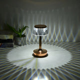 Stylish Unique Reflective Shade Wooden Base Table Lamp Image - 19