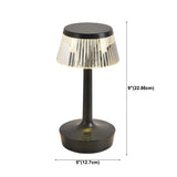 Stylish Unique Reflective Shade Wooden Base Table Lamp #size