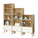 Stylish Vertical Engineered Wooden Display Bookcase Image - 8