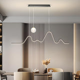 Stylish Wavy and Globe Kitchen Island Pendant Light Image - 8