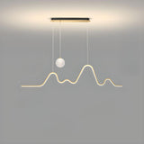 Stylish Wavy and Globe Kitchen Island Pendant Light Image - 9