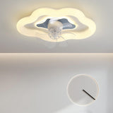 Stylish White Cloud Dimmable Ceiling Fan with Light Image - 1