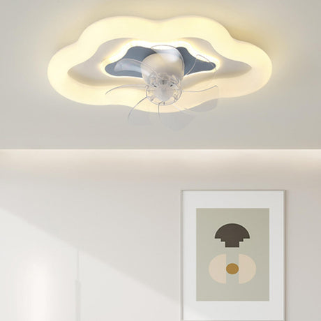 Stylish White Cloud Dimmable Ceiling Fan with Light Image - 2