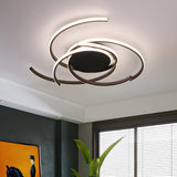 Stylish White Curve LED Flush Mount Ceiling Light Image - 6