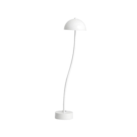 Stylish White Dome Glass Shade Arc Standard Table Lamp Image - 2