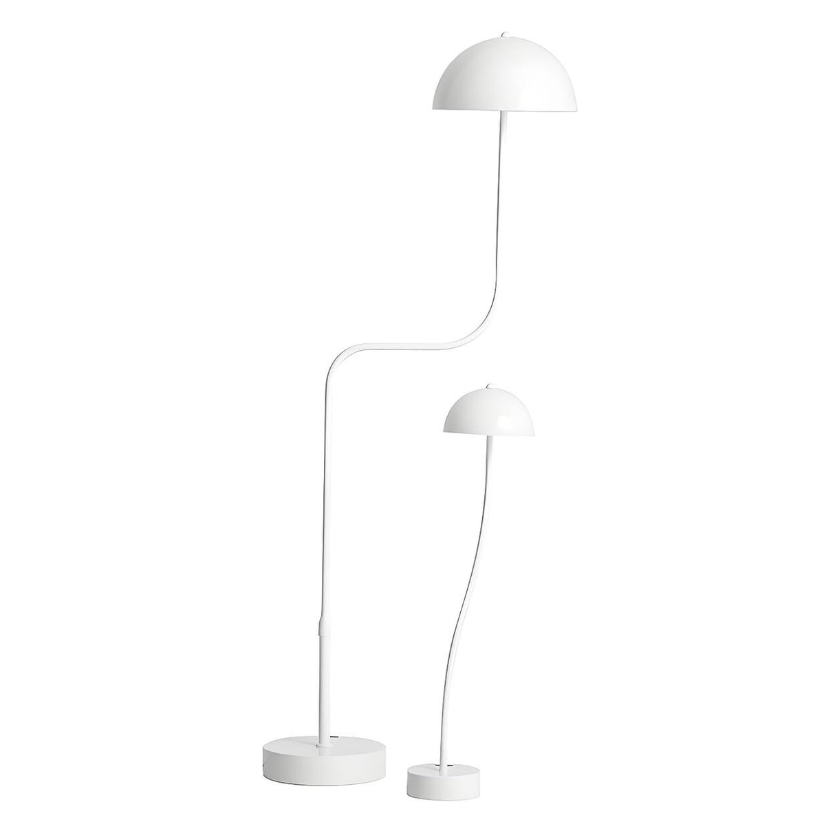 Stylish White Dome Glass Shade Arc Standard Table Lamp Image - 7