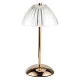 Stylish White Dome Pleated Shade Metal Base Table Lamp Image - 5