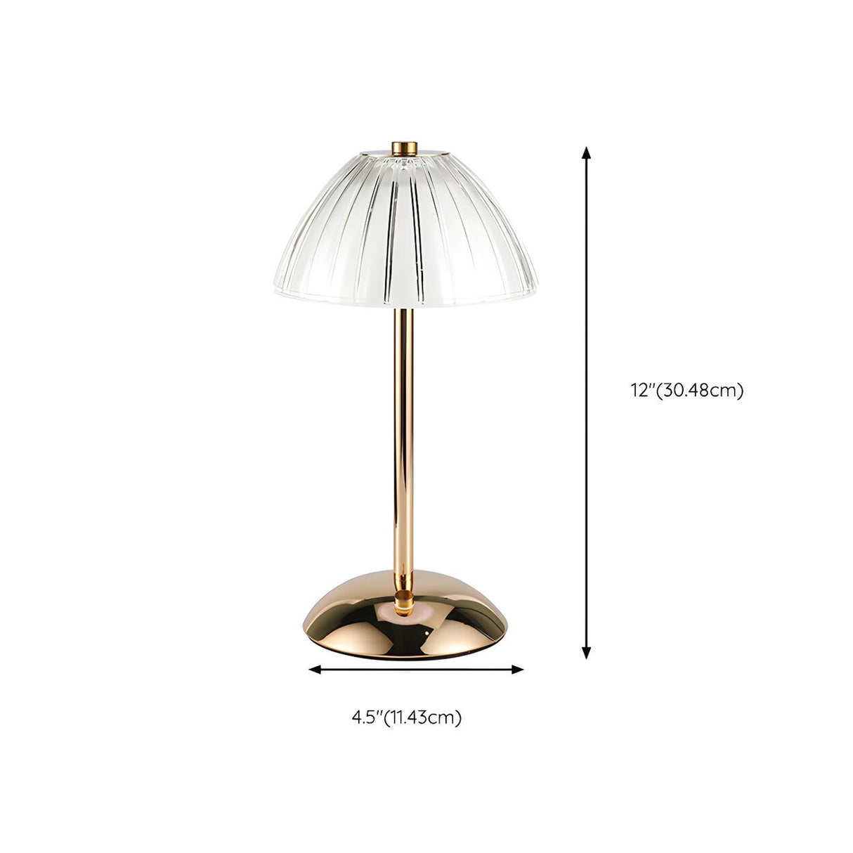 Stylish White Dome Pleated Shade Metal Base Table Lamp 