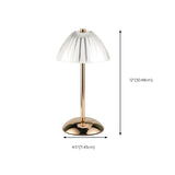 Stylish White Dome Pleated Shade Metal Base Table Lamp #size