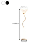 Stylish White Floral Shade Curved Stem Floor Lamp #size