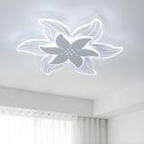 Stylish White Flower LED Flush Mount Ceiling Light Image - 2