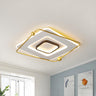 Stylish White Gold Tiered Square LED Flush Mount Light Image - 2