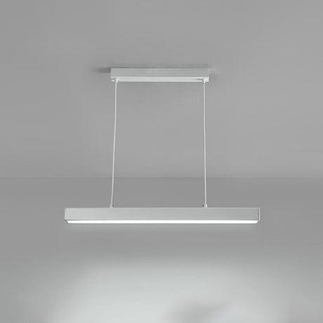 Stylish White Linear LED Pendant Light Kitchen Island Image - 2