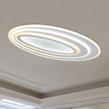 Stylish White Oval Acrylic LED Flush Mount Ceiling Lamp Image - 3